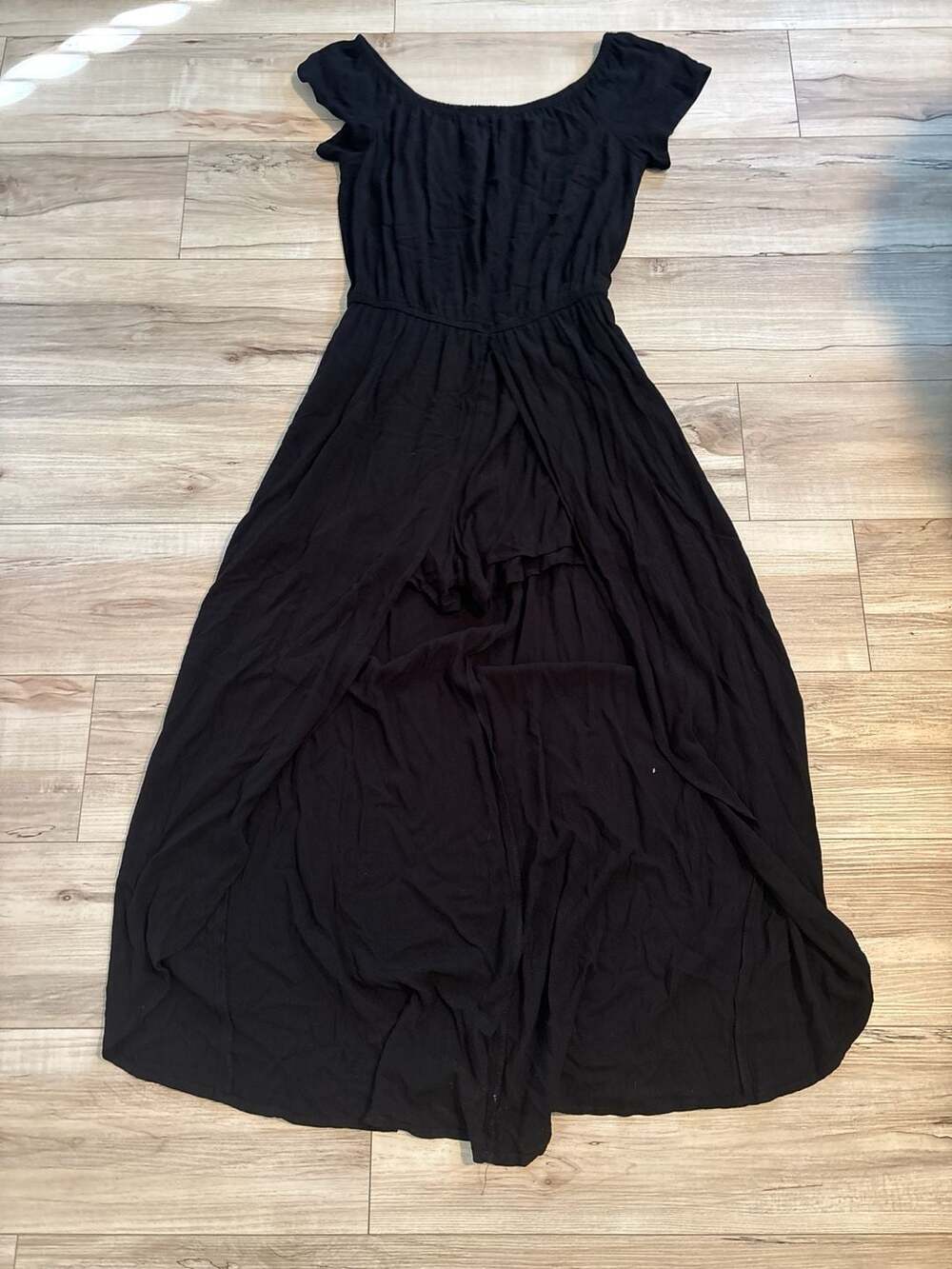 Joe B Black Short Sleeve Maxi Romper with Skirt Overlay Size L - Picture 2 of 4